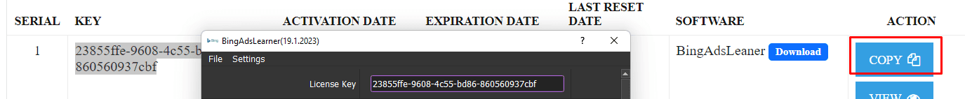 License Key - BingAdsLearner