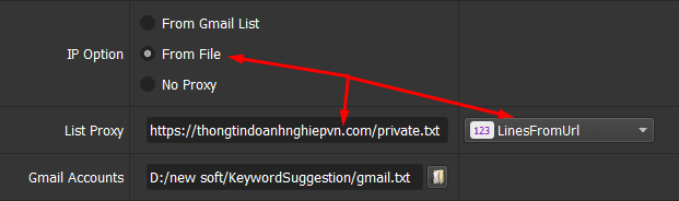 hướng dẫn dùng proxy khi dùng URL - tạo từ khóa đề xuất