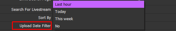 Upload date filter - youtube view bot