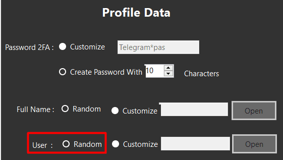 telegram creator tool - use random username