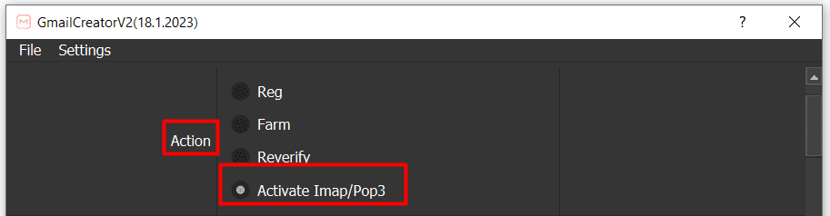Gmail auto tool - Activate Imap/Pop3