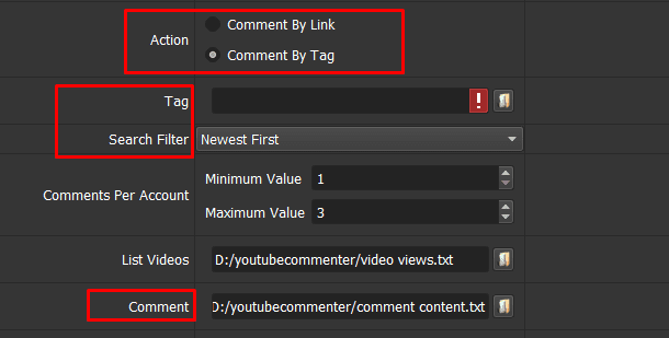Youtube commenter by tag