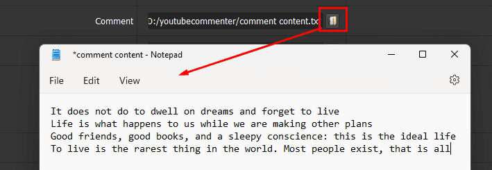 comment content to increase comments on Youtube 