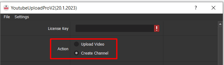 Youtubeuploader - create channel