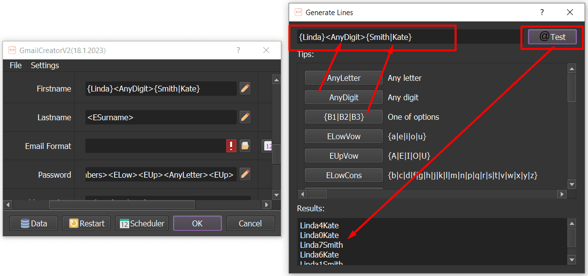 GmailCreator tool - customize name