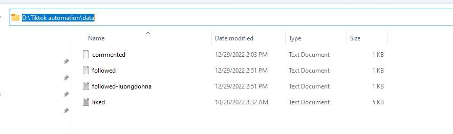 Data folder to store results - TikTokautomation