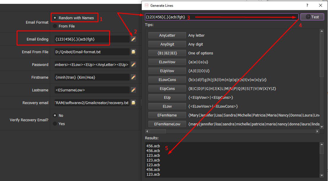 Tùy chình Email ending - Tool Gmail Creator