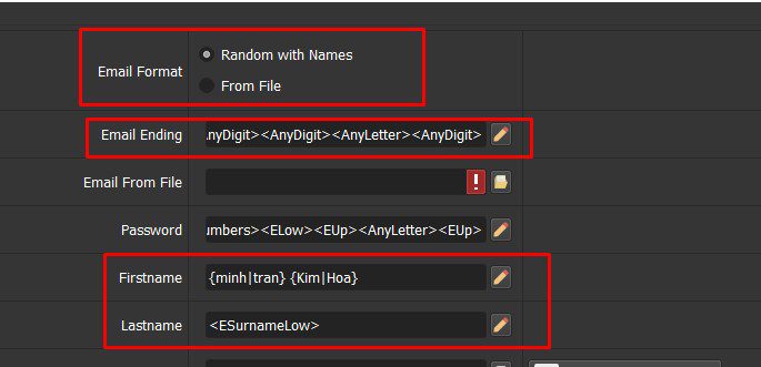 Cài đặt địa chỉ Email - Tool Gmail Creator