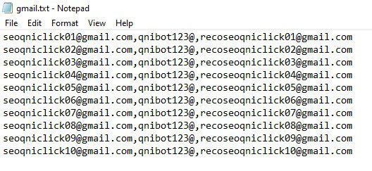 File Gmail trong phần mềm SEO tốt nhất