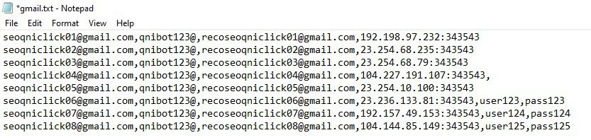 File Gmail và proxy trong phần mềm SEO tốt nhất