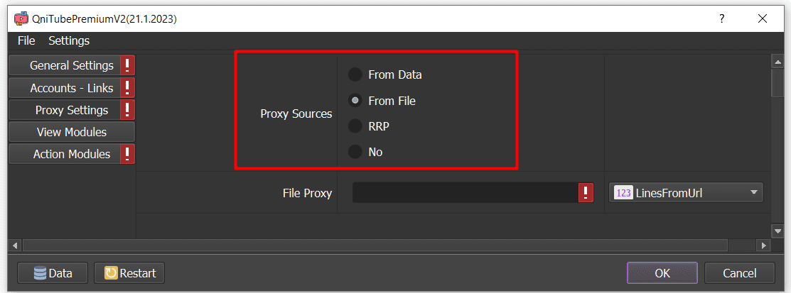 YouTube view software - Proxy From File