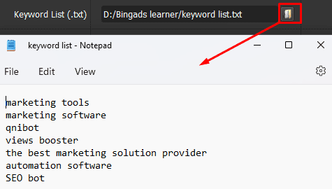 Keywords to check Bing ads details