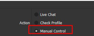 Manual Control trong phần mềm TiktokLiveChat