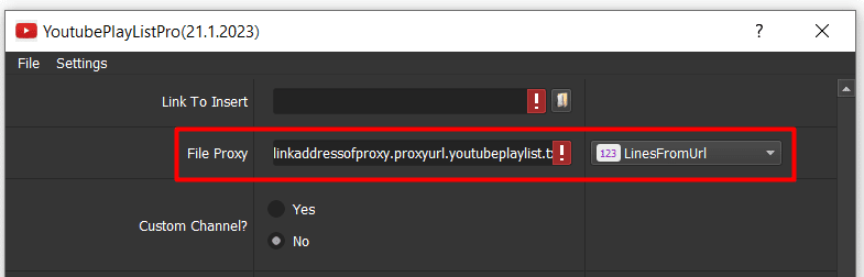 youtube playlist bot - proxy url