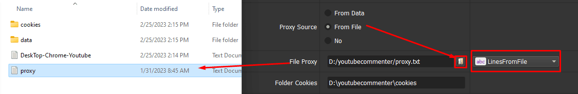 proxy file - Youtube marketing tool