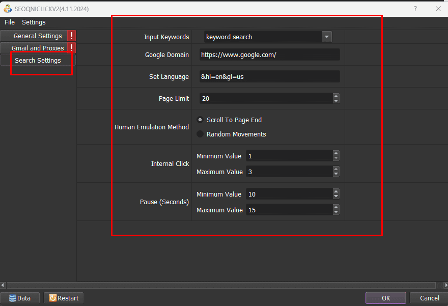 search-settings-automatic-seo-tool