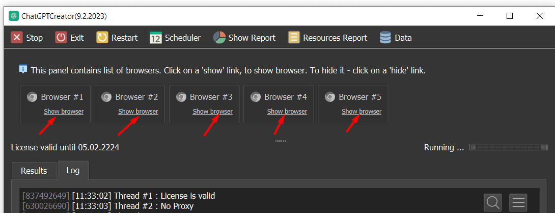 ChatGPTCreator - show browser