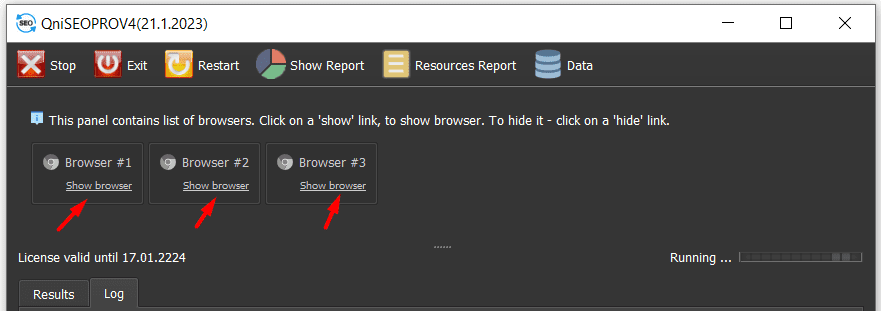 seo software - show browser