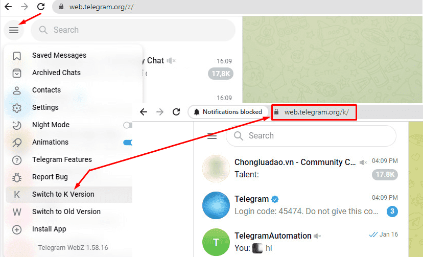K Version - Telegram bot