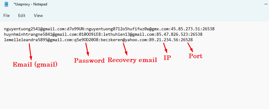 AUTO SEO TOOL - proxy file with gmail accounts