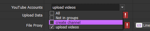 Youtube accounts - Automatic Youtube Uploader