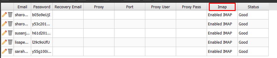 results after activating IMAP - hotmail account creator