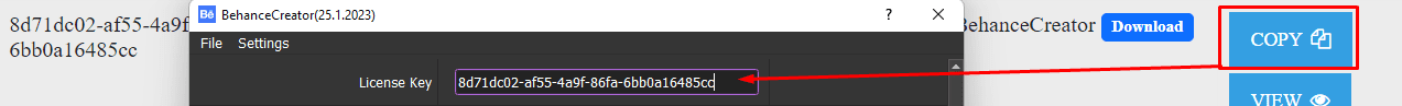 License Key - behance account creator