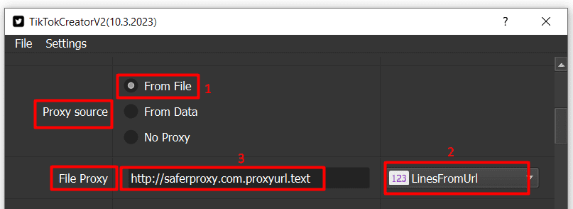 tiktok bot - use proxy url