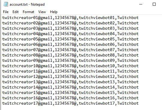 File dữ liệu - Phần mềm tăng view Twitch