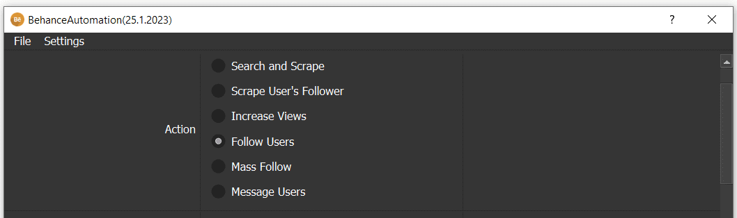 behance view bot - follow users