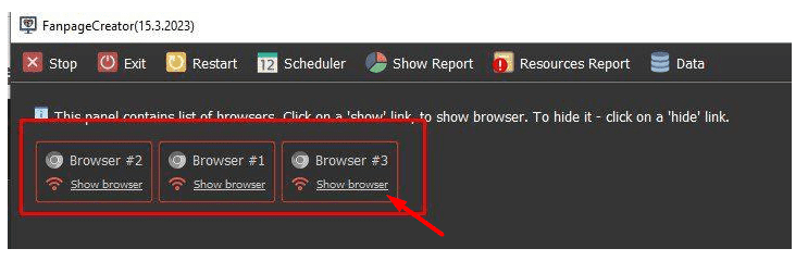 manual control - show browser - free facebook likes