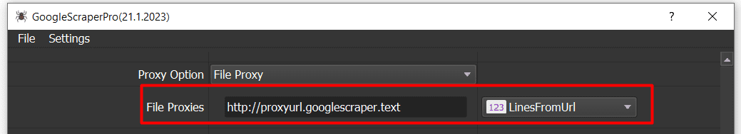 scraper tool - proxy url