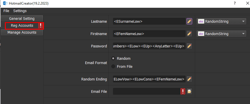 Reg accounts function - hotmail account generator