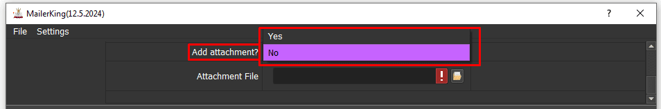 send emails in bulk - add attachment - no
