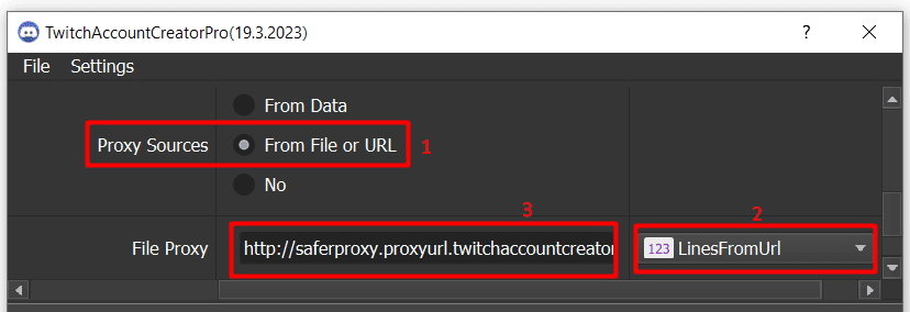 twitch account creation - use proxy url