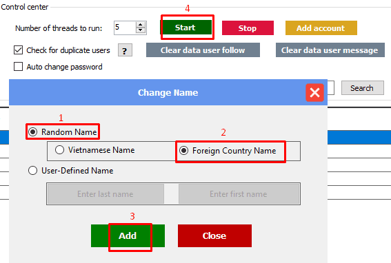 instagram automation tool - change name - random foreign name