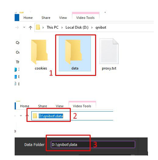 Tạo và dẫn thư mục data - Tool tạo tài khoản MCC
