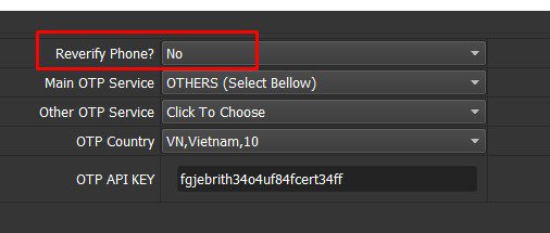 Xác minh số điện thoại trong tool kháng Gmail