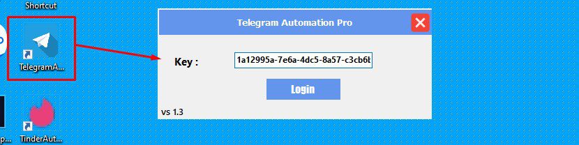 Nhập key vào tool kéo member Telegram