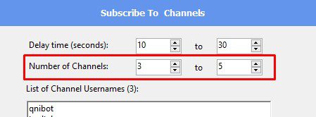 Số lượng kênh cần sub - Tool kéo member Telegram