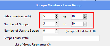 number of groups to scrape users on telegram