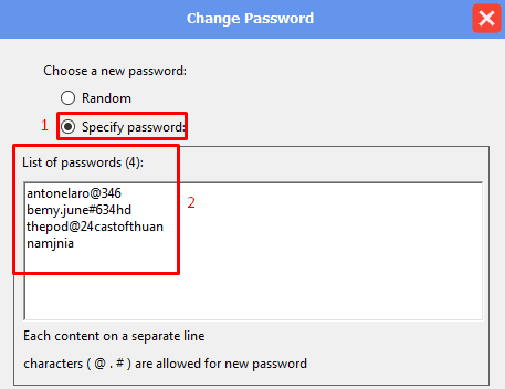 change password - specify password - facebook marketing software