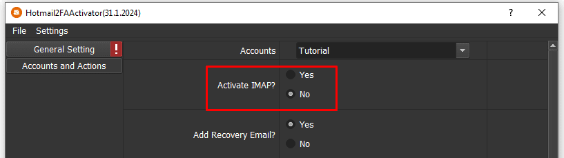 activate imap - no  - activate 2fa for hotmail