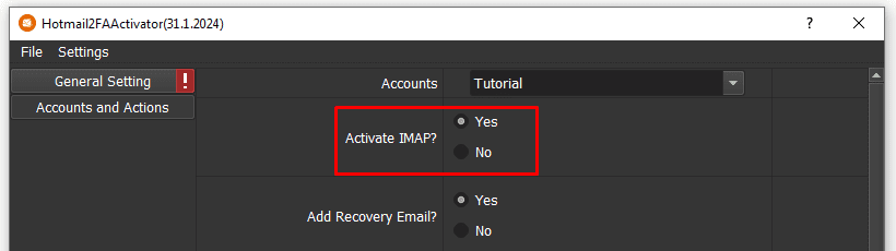 activate imap  - activate 2fa for hotmail