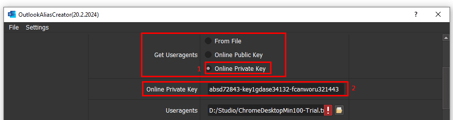 online private key - outlook alias account creator