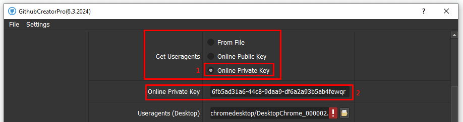 online private key- Github account creator