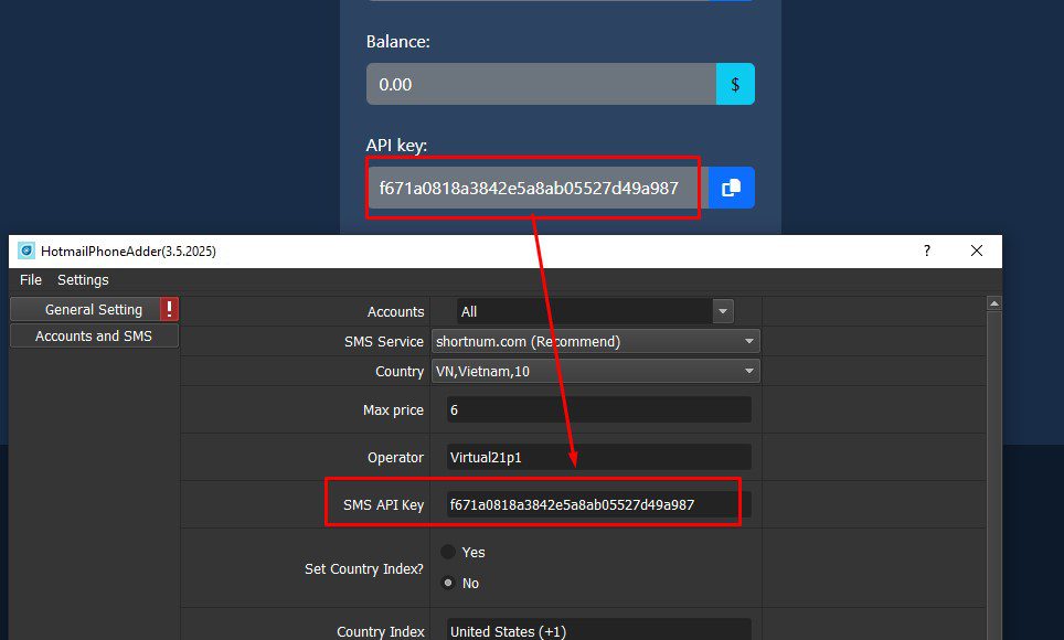 API - Phần mềm thêm số điện thoại vào Hotmail