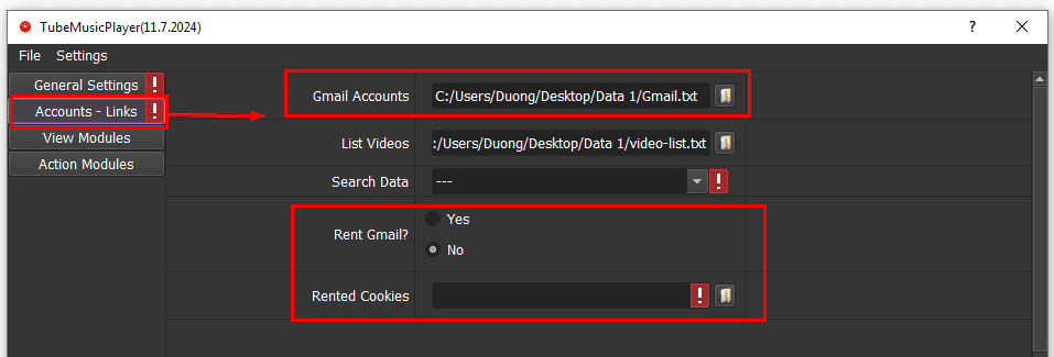 accounts -link - youtube music auto tool