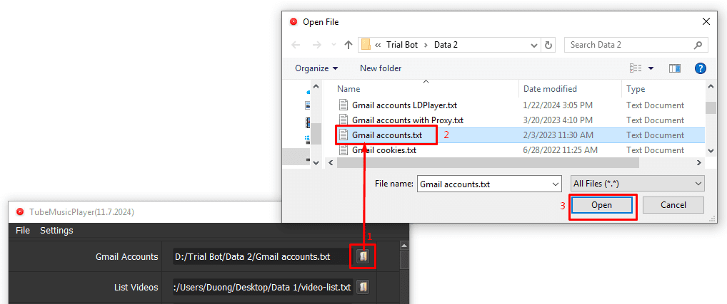 upload gmail accounts  - youtube music auto tool