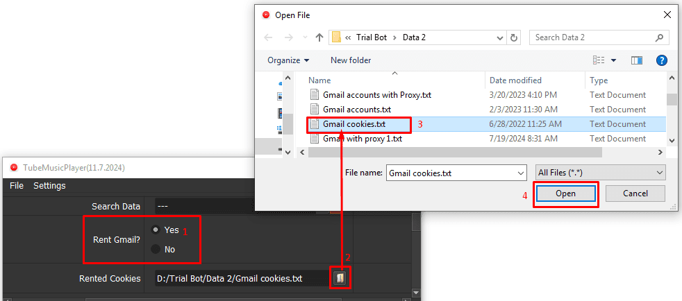 gmail cookies  - youtube music auto tool